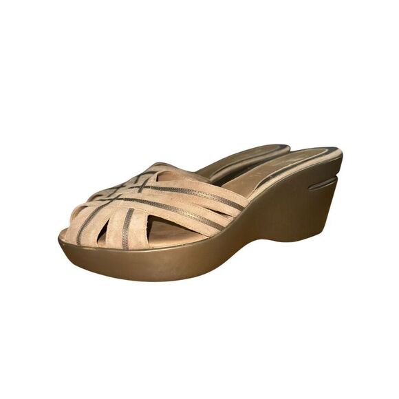 Cole Haan tan/ taupe Peep Toe Platform Sandal Women's Sz 10 Great Condition - Picture 8 of 10